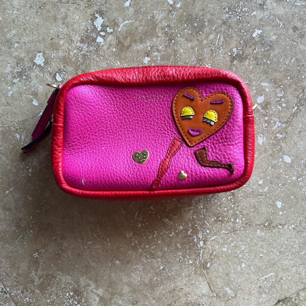 Authentic Tory Burch Perry Patchwork Hearts Red/pink Mini Bag